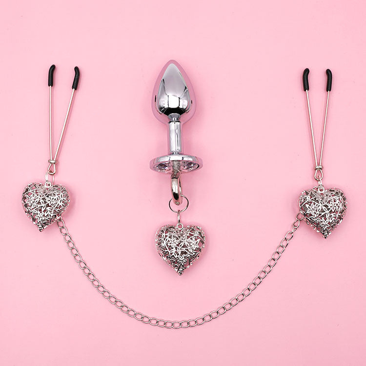 Love set pince-tétons et plug anal assortie - Cutie Kinkyxx