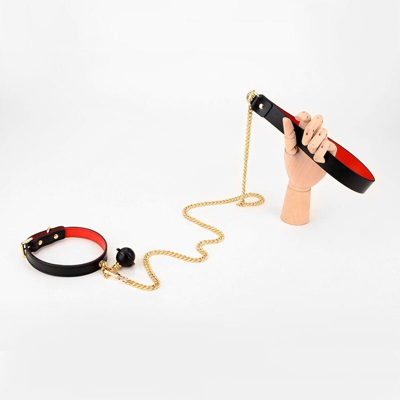 Sexy collier en cuir avec laisse - Cutie Kinkyxx