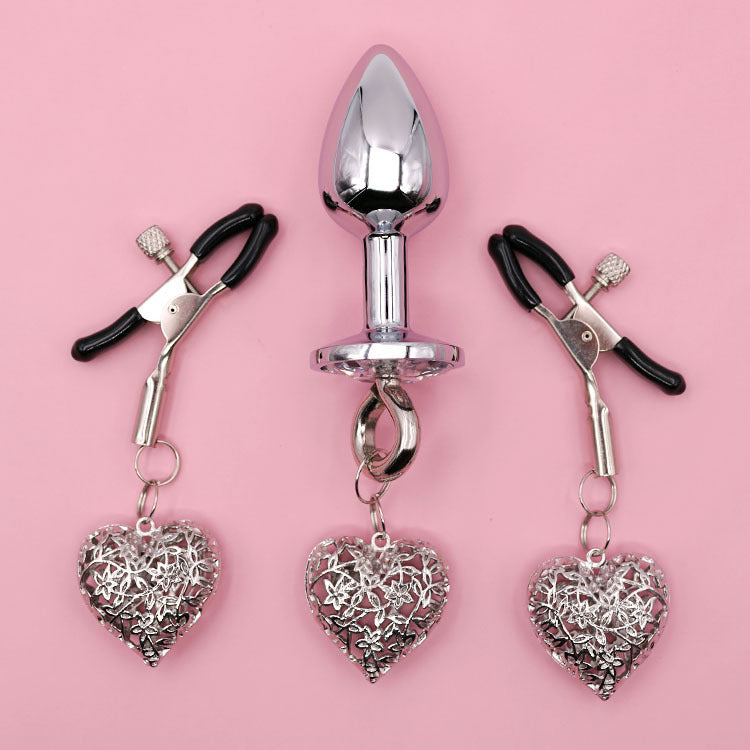 Love set pince-tétons et plug anal assortie - Cutie Kinkyxx