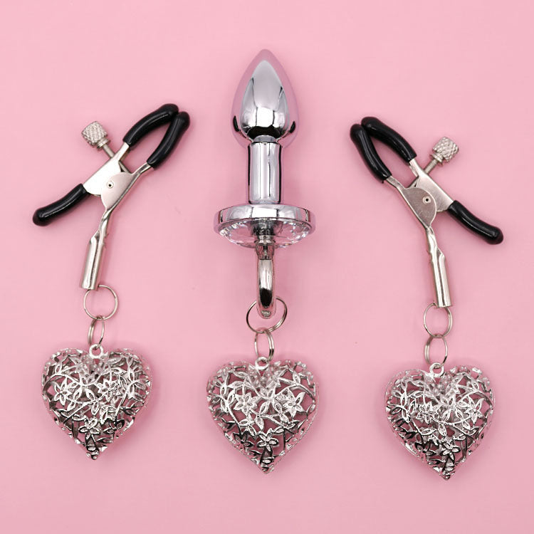 Love set pince-tétons et plug anal assortie - Cutie Kinkyxx