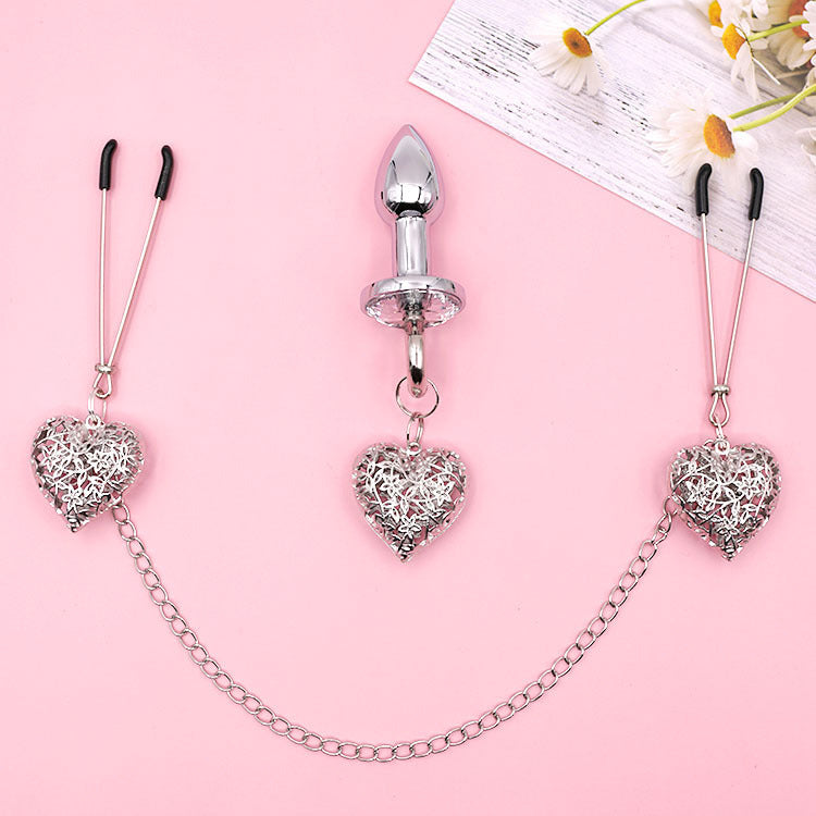 Love set pince-tétons et plug anal assortie - Cutie Kinkyxx