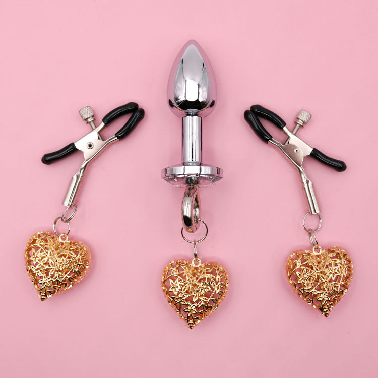 Love set pince-tétons et plug anal assortie - Cutie Kinkyxx