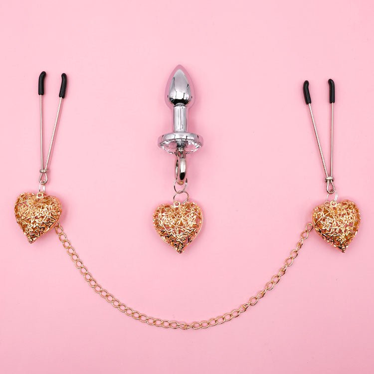 Love set pince-tétons et plug anal assortie - Cutie Kinkyxx