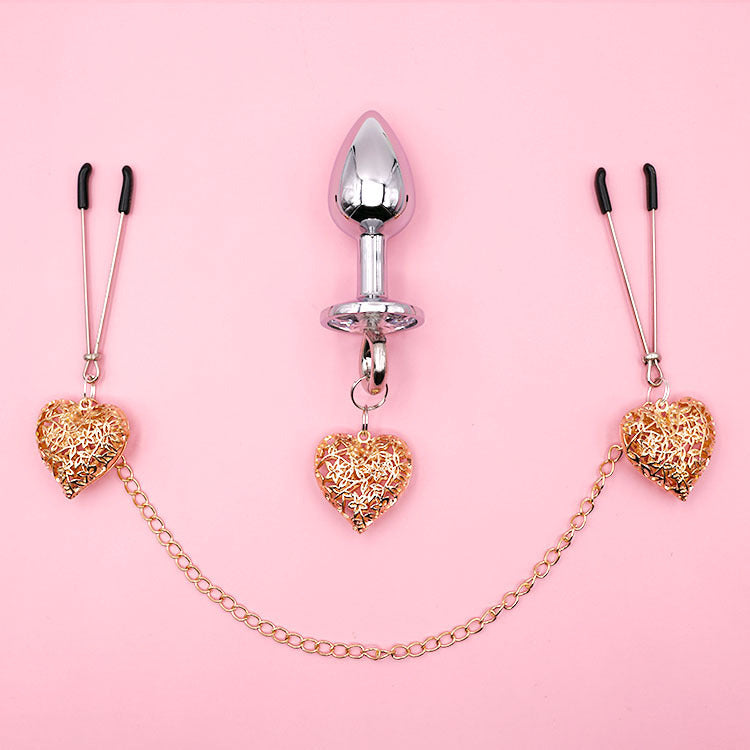 Love set pince-tétons et plug anal assortie - Cutie Kinkyxx
