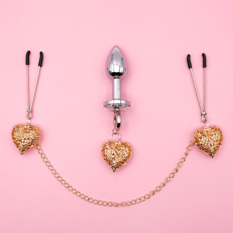 Love set pince-tétons et plug anal assortie - Cutie Kinkyxx