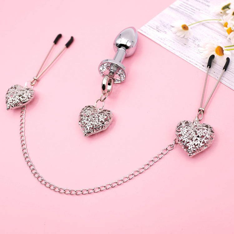 Love set pince-tétons et plug anal assortie - Cutie Kinkyxx