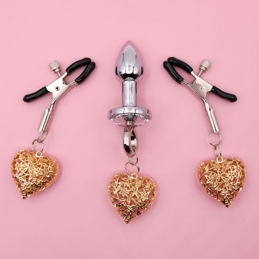 Love set pince-tétons et plug anal assortie - Cutie Kinkyxx